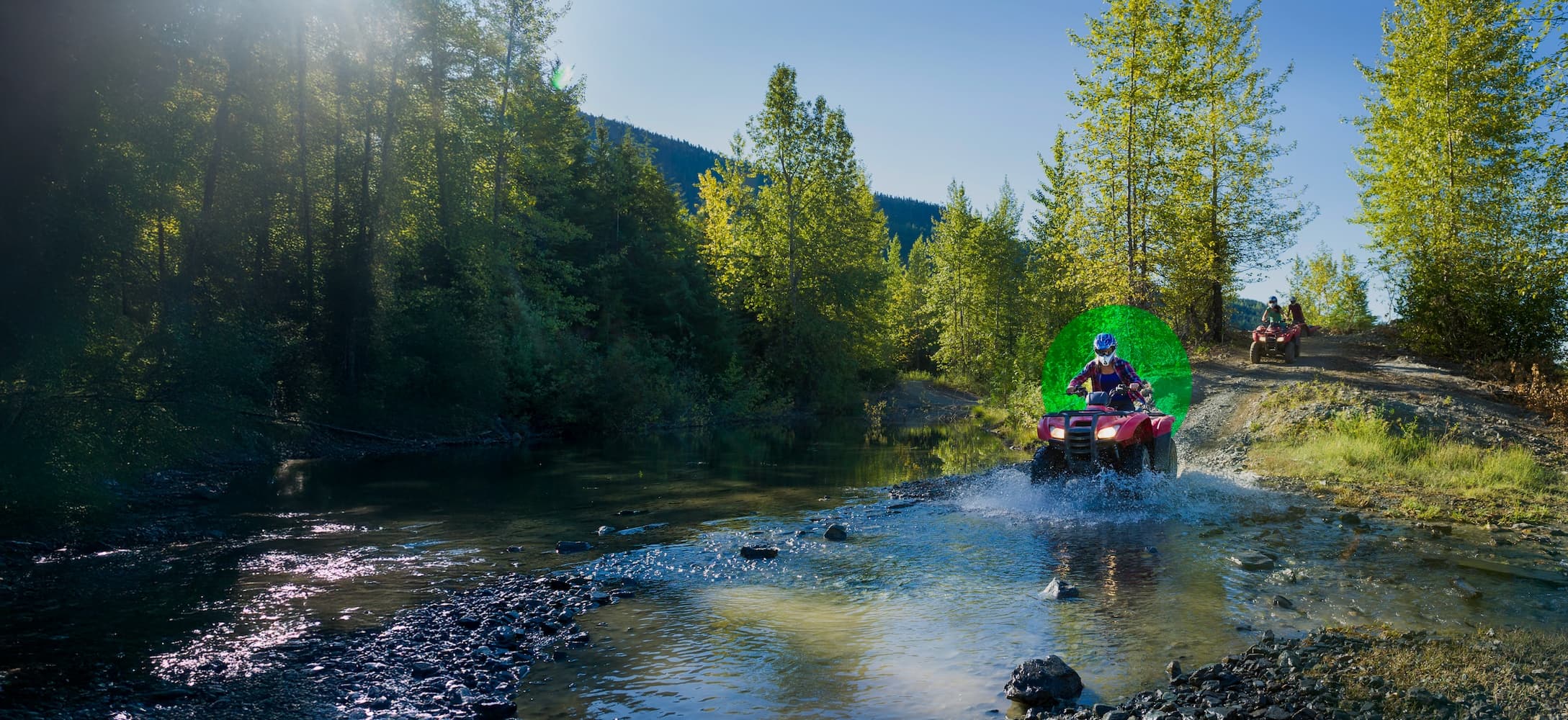 ATV adventure through forest trail