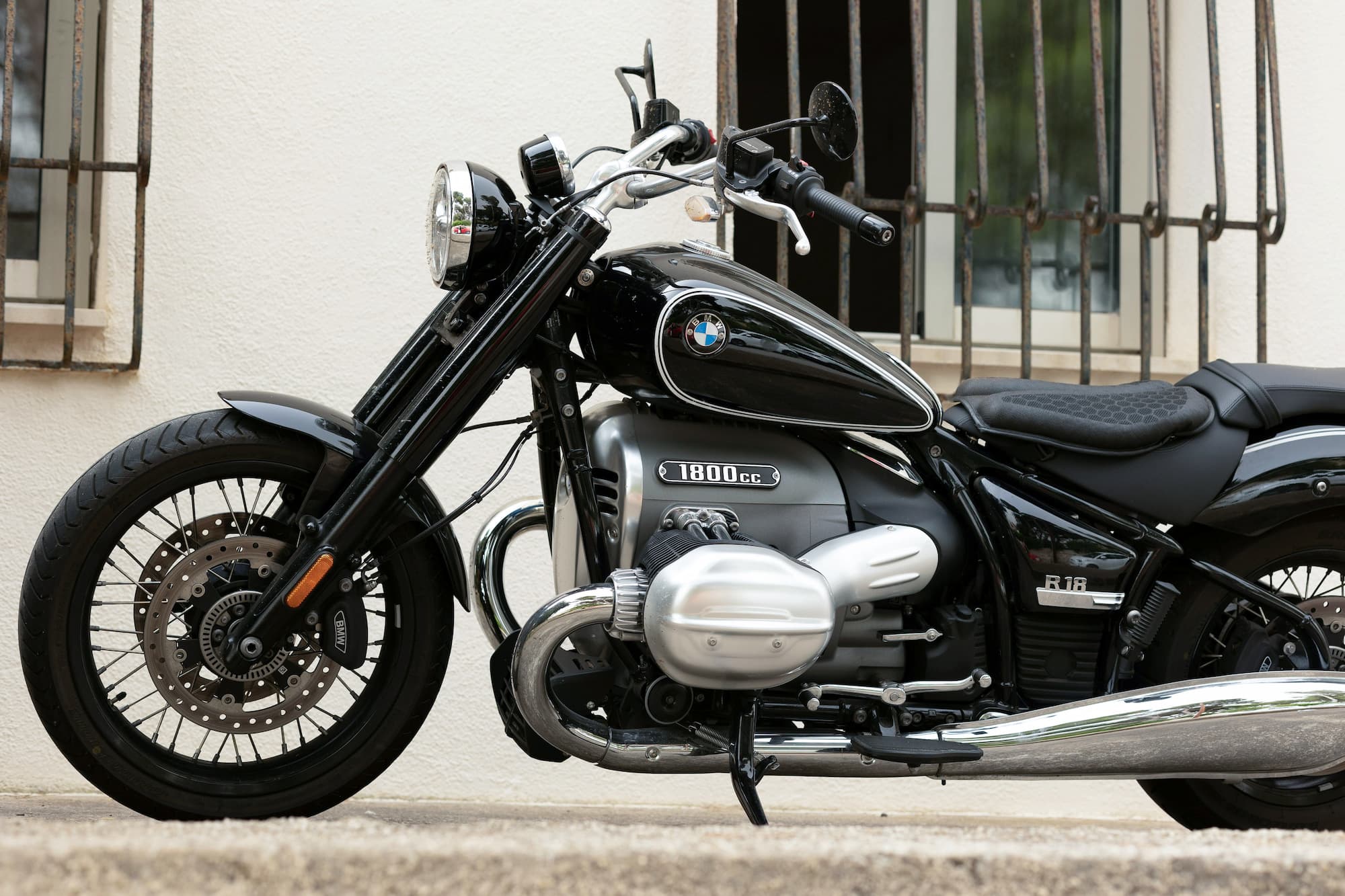 bmw motorcycle parked
