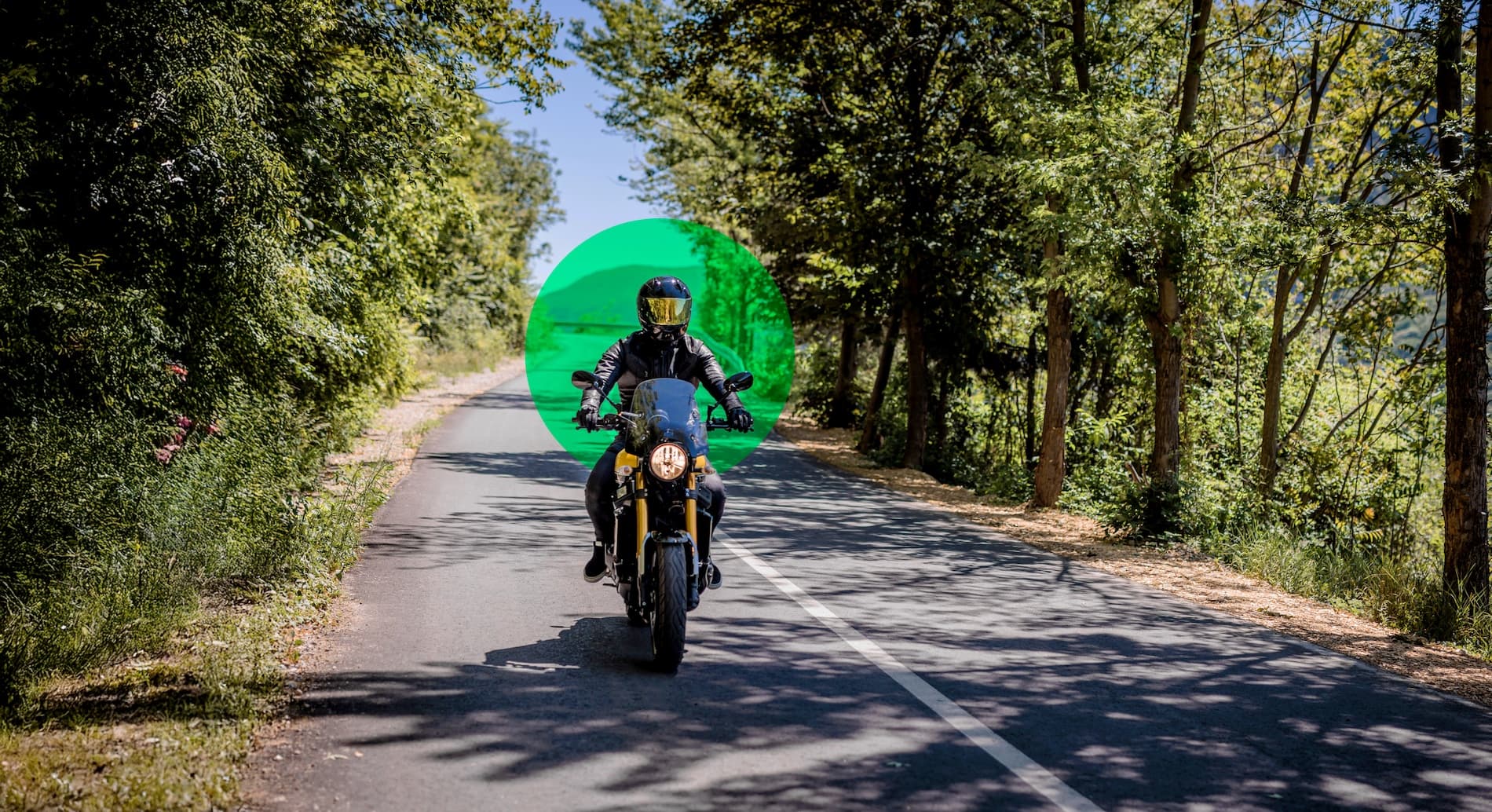 Motorcycle on winding mountain road