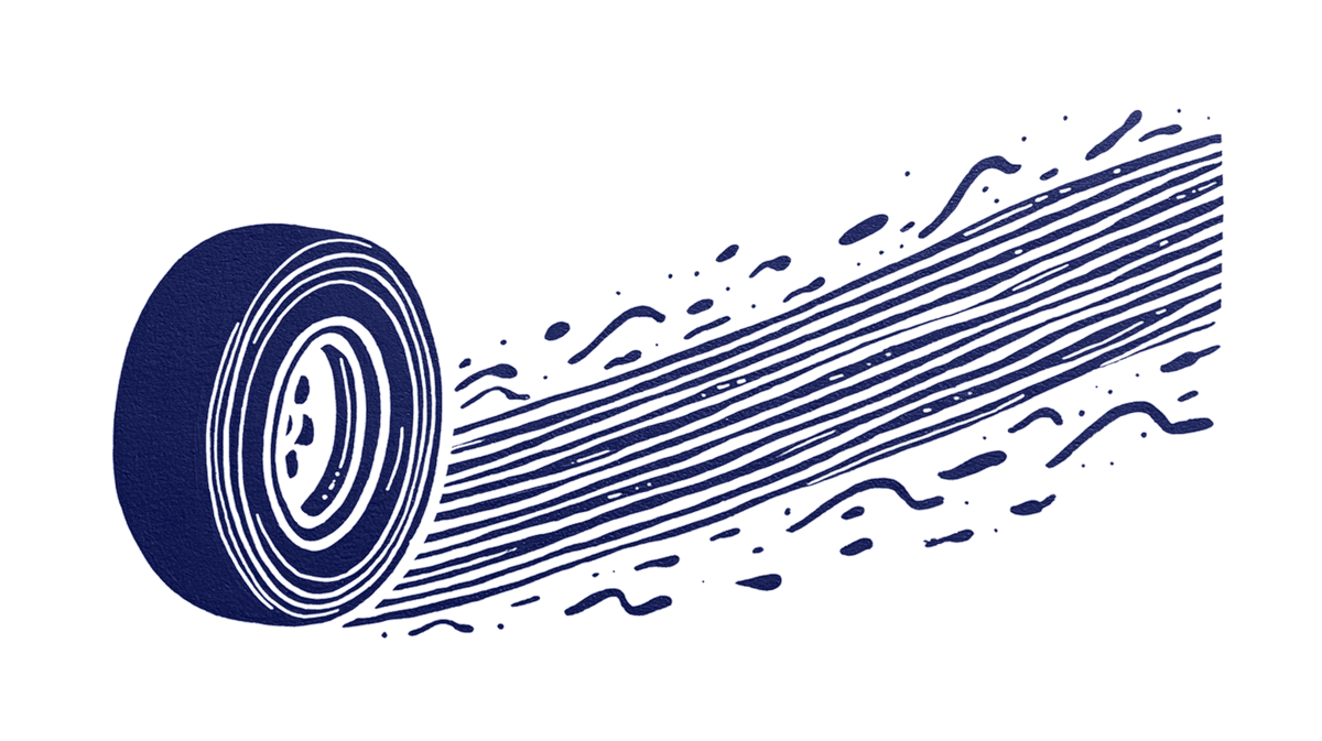 RV illustration with tire and wheel setup