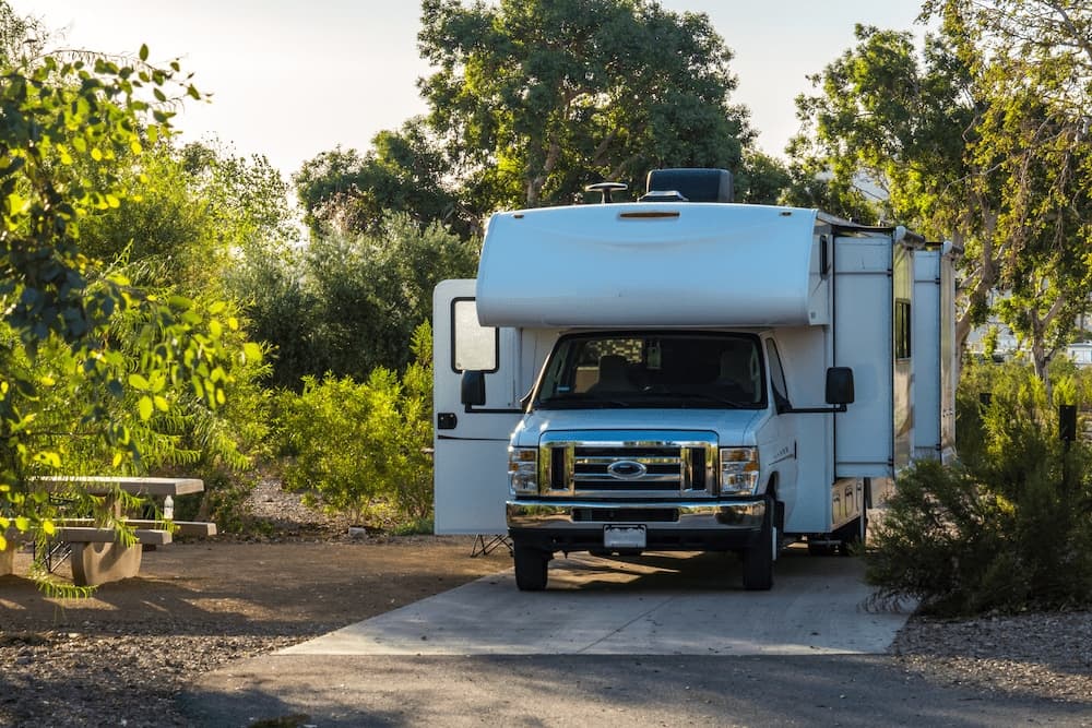 Rv parked in the driveway